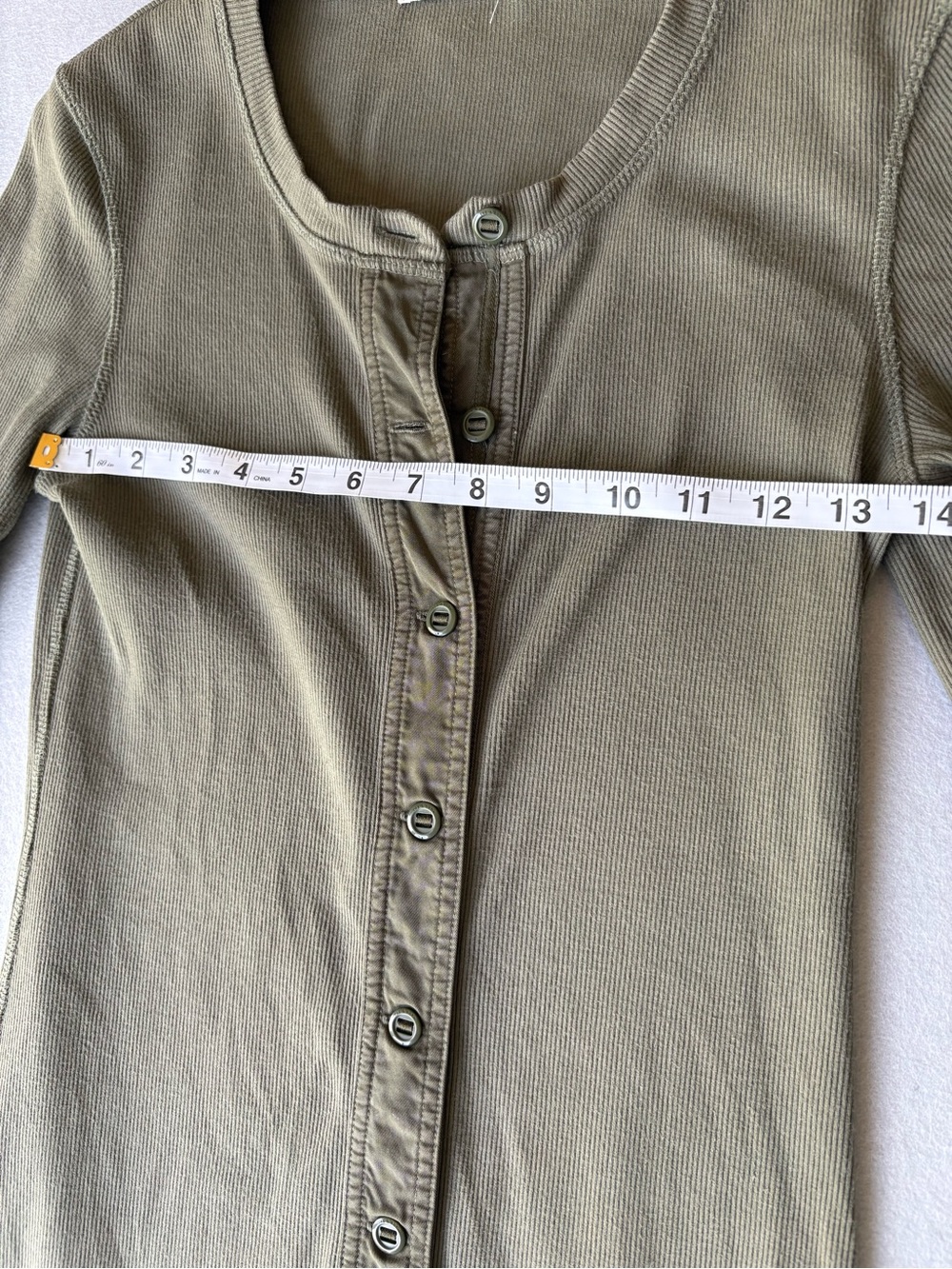 rag & bone Olive Long Sleeve Mallory Thermal Button-Front Knit Dress sz XS - Picture 4 of 9